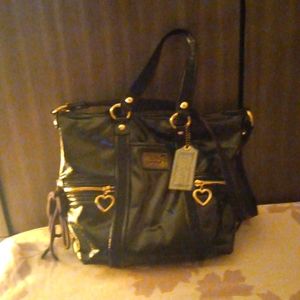 Authentic Black leather Coach purse